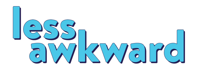 logo for Less Awkward podcast